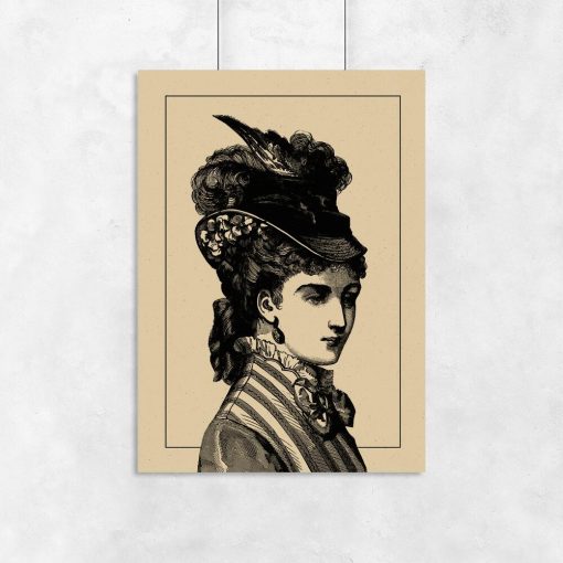 Plakat kobieta z epoki - miedzioryt