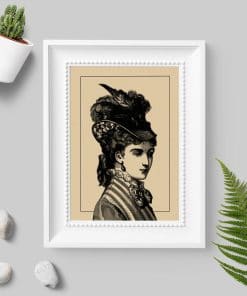 Plakat podobizna kobiety z XIX w. - miedzioryt