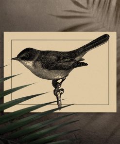 Plakat z motywem ptaszka do powieszenia w korytarzu