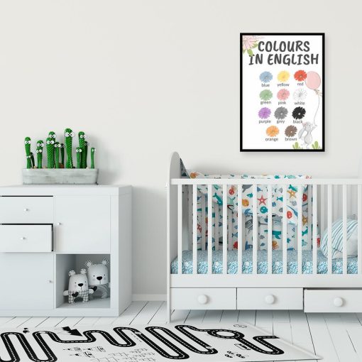 Plakat dla dzieci z angielskimi kolorami