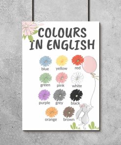 Plakat z kolorami w języku angielski
