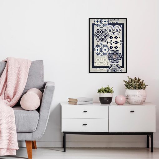 Plakat do upiększenia sypialni z imitacją kafli azulejos
