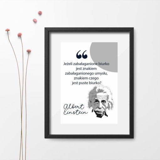 Plakat z maksymą Einsteina do salonu