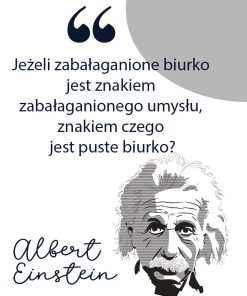 Plakat ze słowami Einsteina do powieszenia w gabinecie