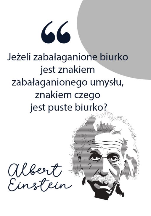 Plakat ze słowami Einsteina do powieszenia w gabinecie