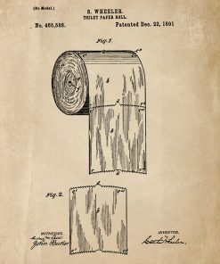 Plakat w sepii z patentem