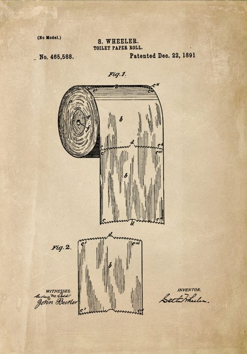 Plakat w sepii z patentem