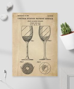 Plakat z patentem na szklany kieliszek do biura