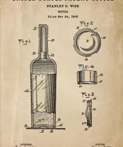Plakat z patentem z kolekcji retro