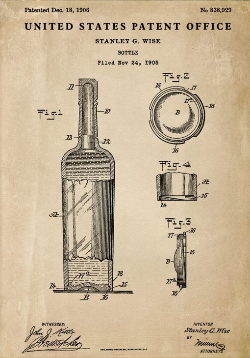 Plakat z patentem z kolekcji retro