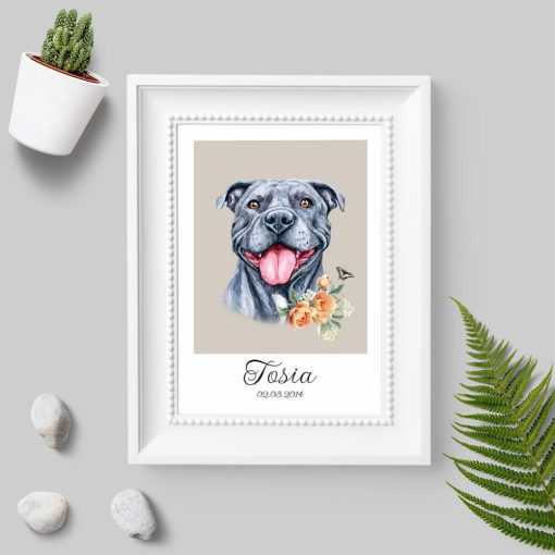 Plakat z portretem psa