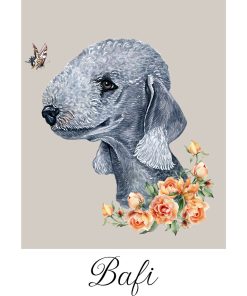 plakat z psem bedlington terrier